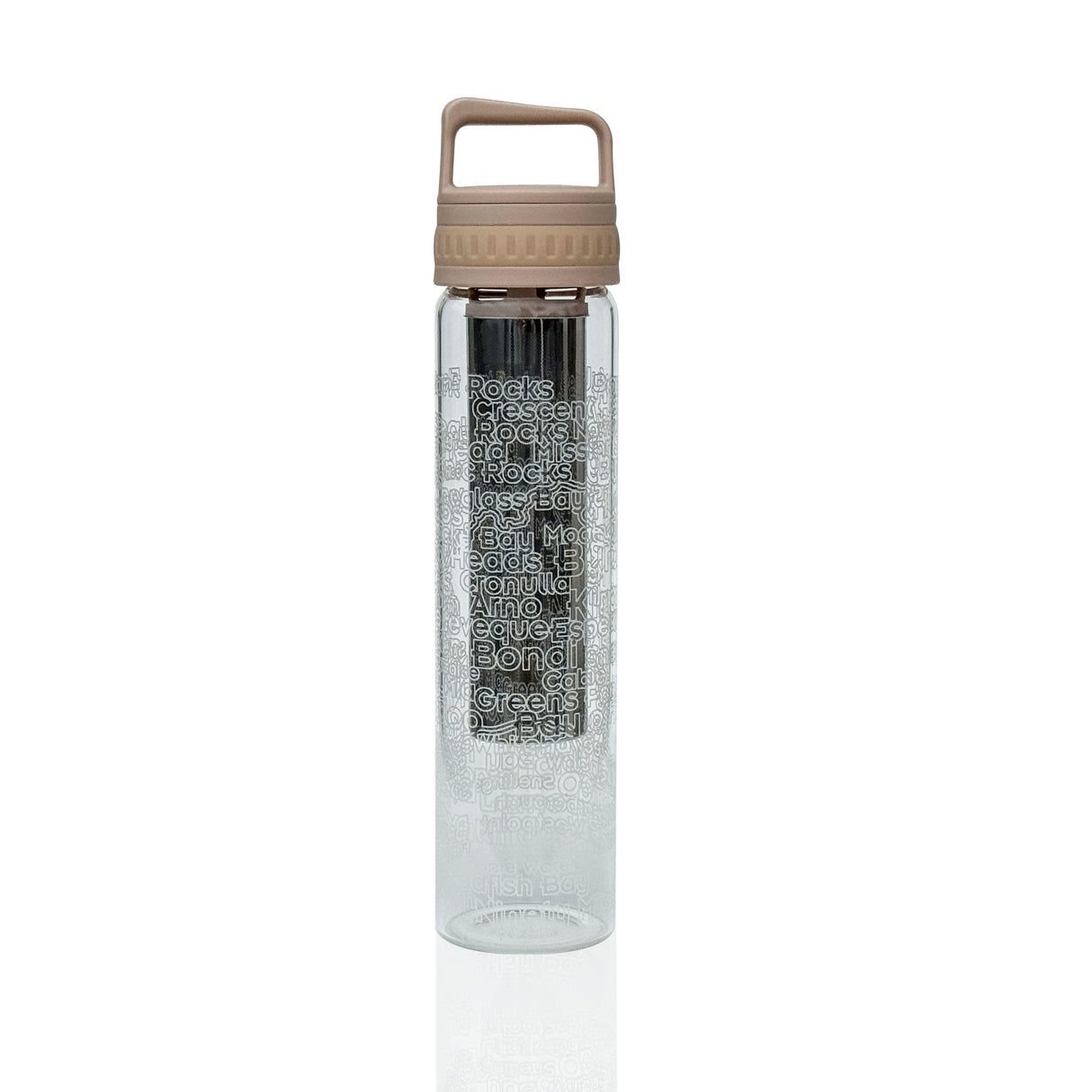 Glass is Greener + carry cover - 750 ml - Coffee Cold Brew Bottle - South Golden  print