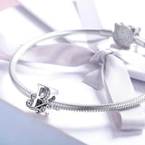 Solid 925 Sterling Silver Vintage Inspired Antique Alphabet Charm