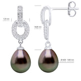 Hanging Earrings Real Cultured Tahiti Pearls 8-9 mm - Longueur 42 cm