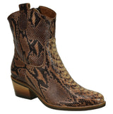 Bosccolo Womenscowgirl Boots - Brown Python