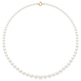 Necklace Row "Princess"falling -Real Cultured Freshwater Pearls Round From 12 To 6 mm - Natural White - Longueur 18 cm