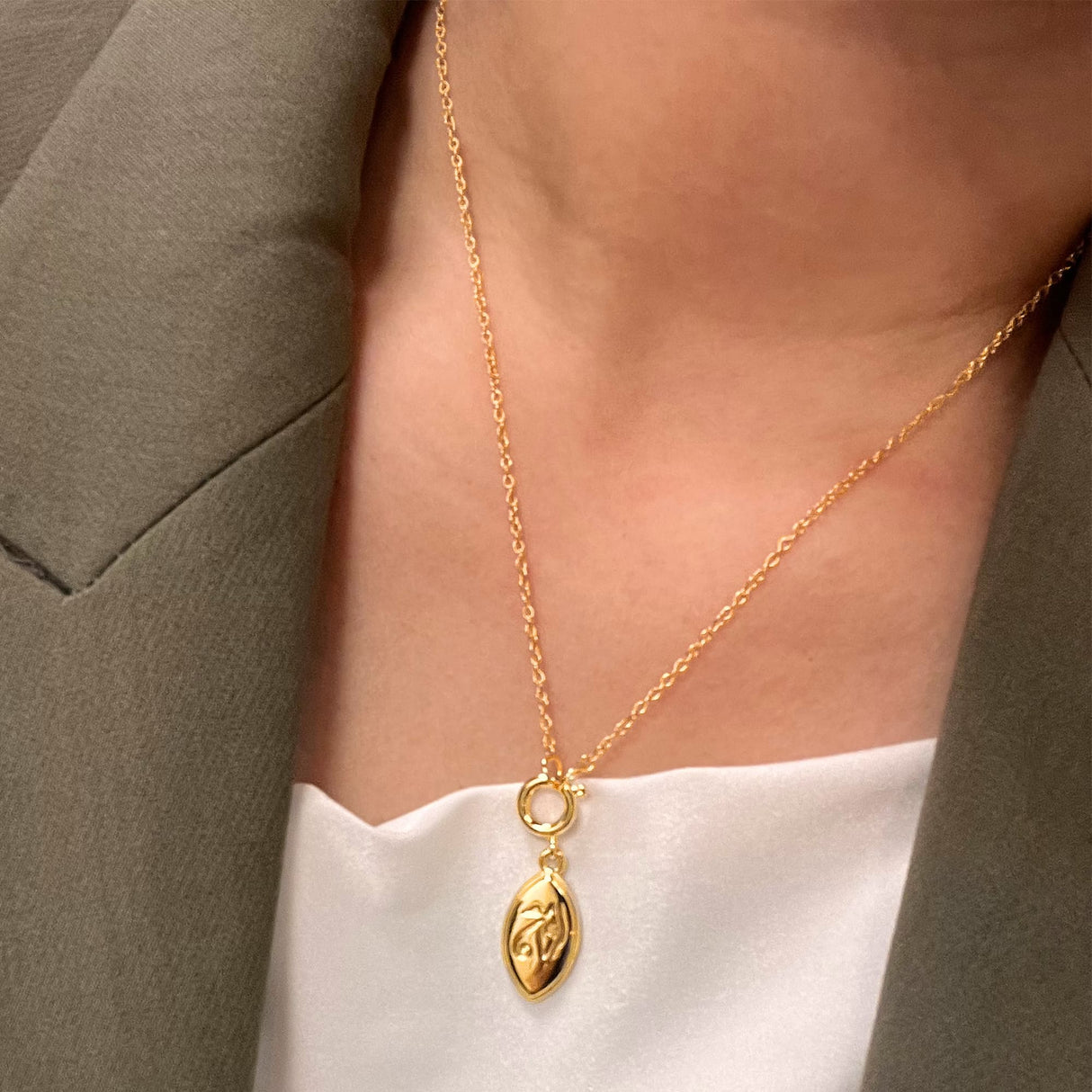 Bullion Gold Eye of Horus Gold Charm Necklace