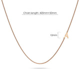 Bullion Gold Bold Alphabet Letter Initial Charm Necklace in Rose Gold Tone