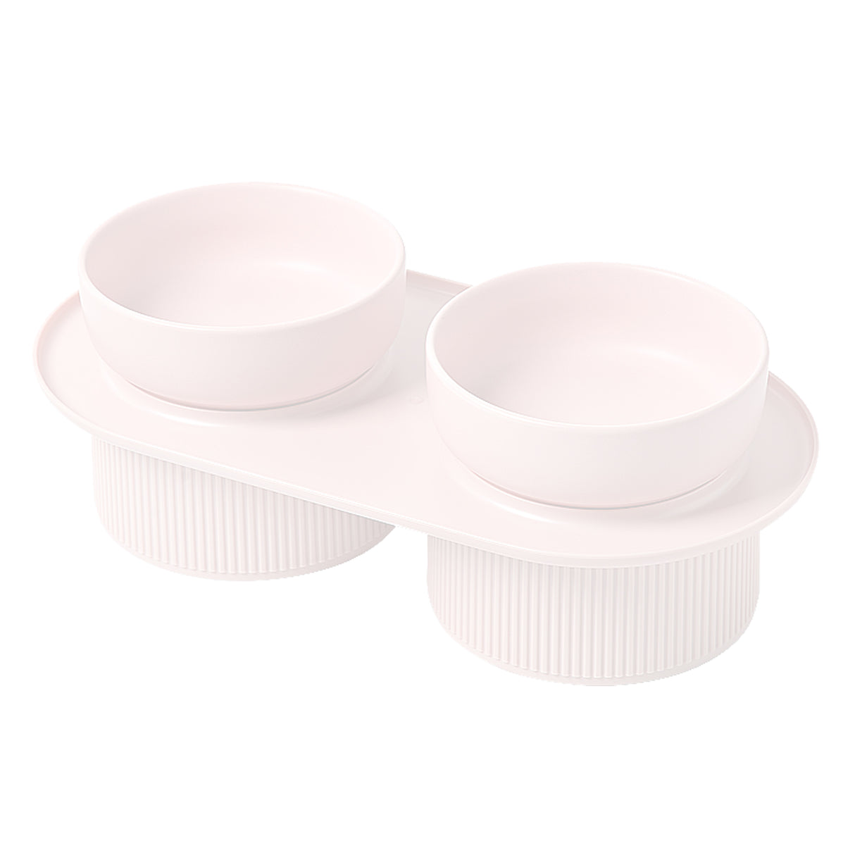 Ceramic Pet Food Bowl Pet Feeder Water Bowl Elevated Dog Cat Food Bowl - White