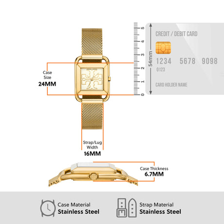 Tory Burch The Miller Square Gold Watch