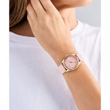 Ted Baker Womens Coolly Rose Gold-Tone Pink Embossed Leather Watch