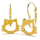 Bullion Gold Hello Kitty Cut-Out Leverback Earrings