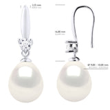 Earrings Silver 925 & Cubic Zirconia - Natural White - Longueur 18 cm