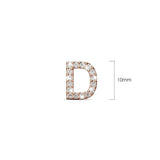 Solid 925 Sterling Silver Glamour Alphabet Letter Earrings Rose Gold