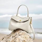 Nalandu Cloud Leather Satchel Bag - Ivory