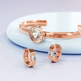 Krystal Couture Center Stone Huggie Earrings Embellished with SWAROVSKI Crystals