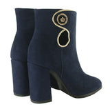Bosccolo Womens Boots - Navy Blue/Gold