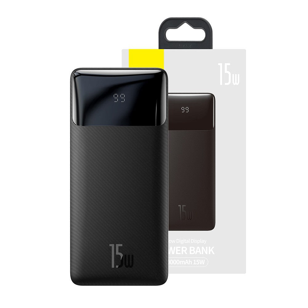 Baseus Bipow Power Bank 20000mAh 15W Digital LED Display USB Type-C Type-A - Black