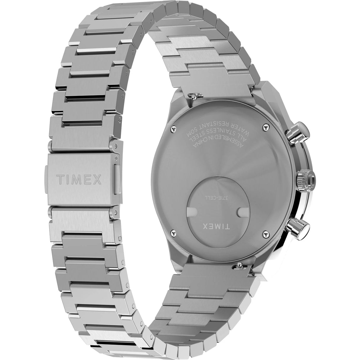 Timex Men’s Q Timex Chronograph Silver & Blue