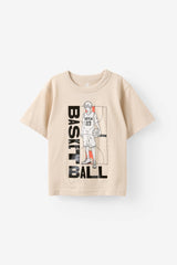 Cotton On Kids Boys Essentials Graphic Short Sleeve Tee - Rainy Day/Basketball 23
