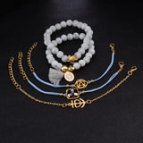 Bohemian 5-Piece Charm Bead Bracelet Set