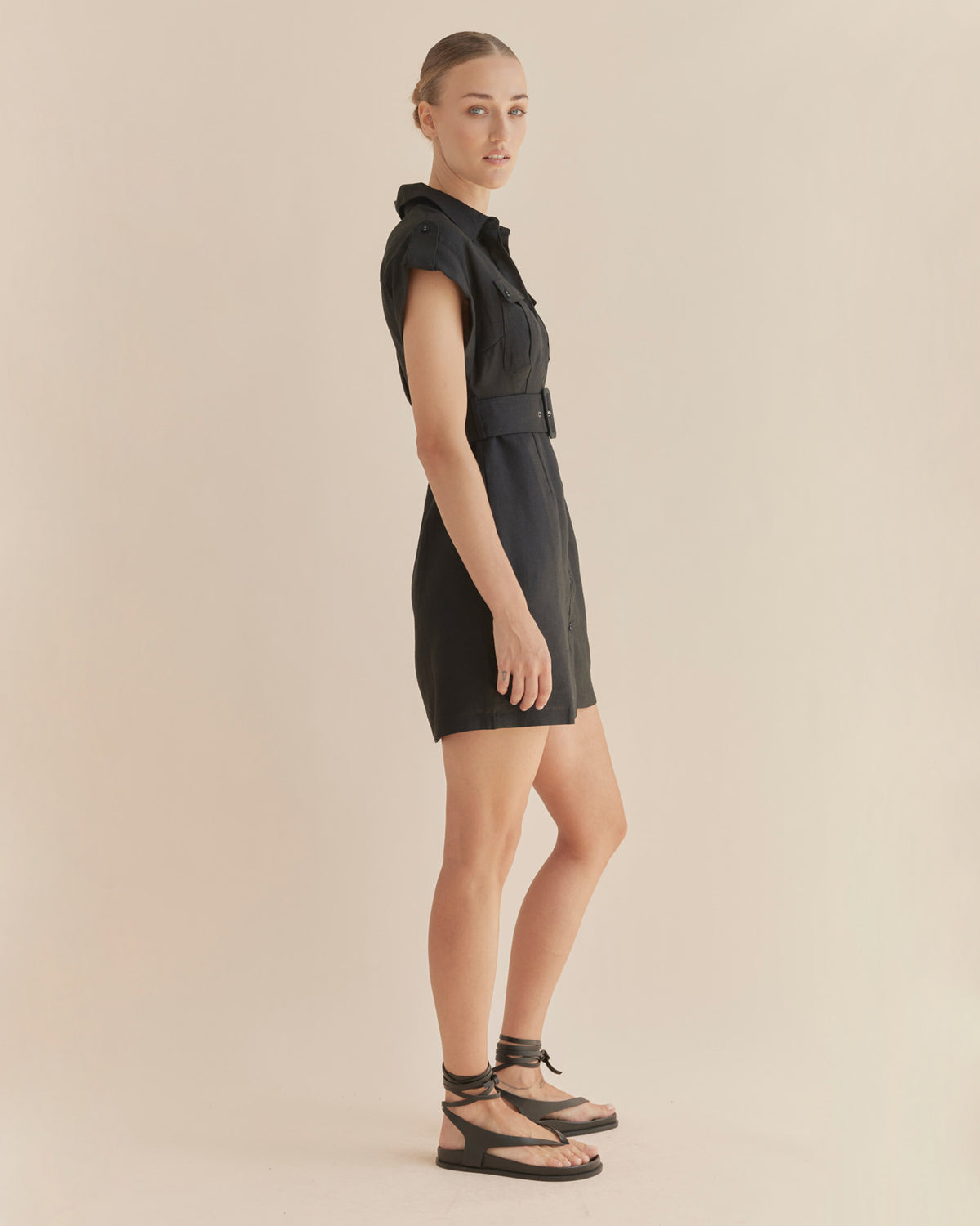 Amelius Esra Utility Mini Dress - Black