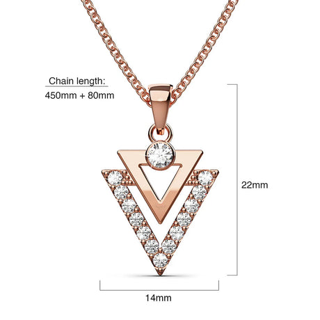 Krystal Couture Trilateral Necklace Embellished with Crystals from SWAROVSKI in Rose Gold
