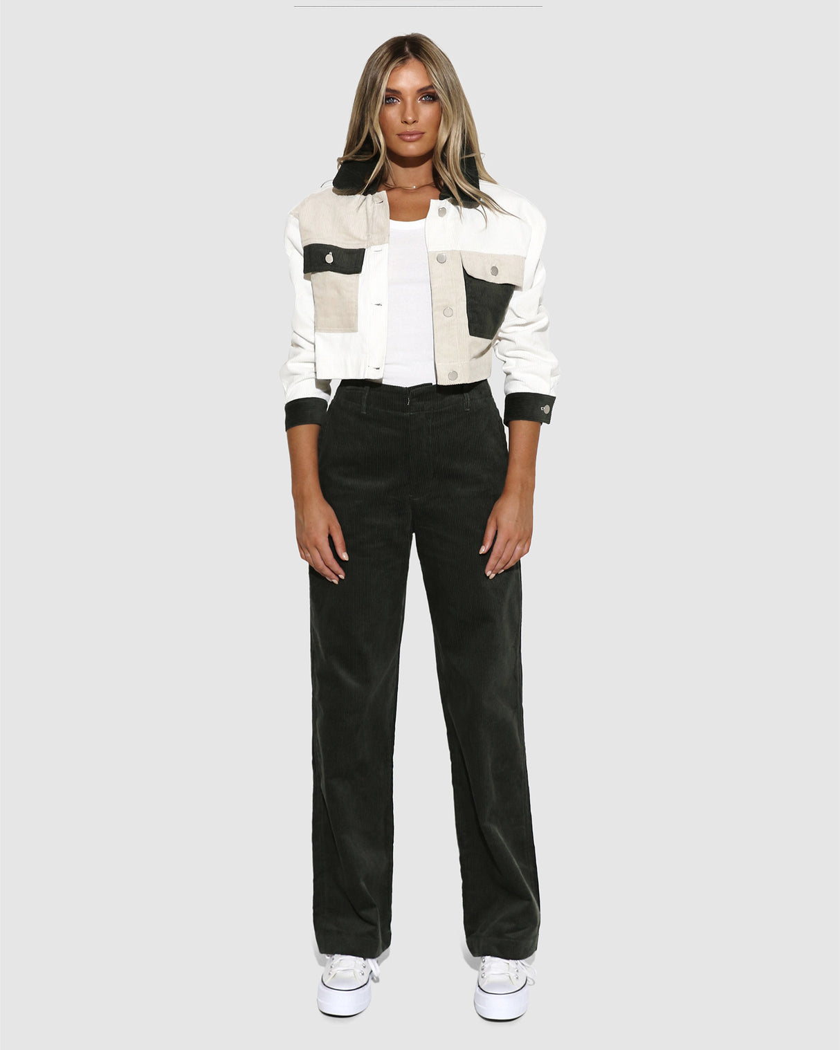 Lost In Lunar Women's Tiffany Cord Pants - Khaki