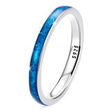 Solid 925 Sterling Silver Liquid Blue Ring