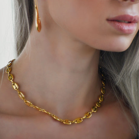Boxed Interlock Anchor Necklace and Bracelet Set