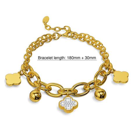 Bullion Gold Clover Charm Bracelet