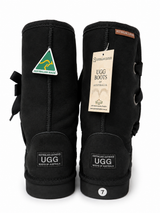 Australian Leather Ugg Roxy Nomad Long Uggs Black - AU9