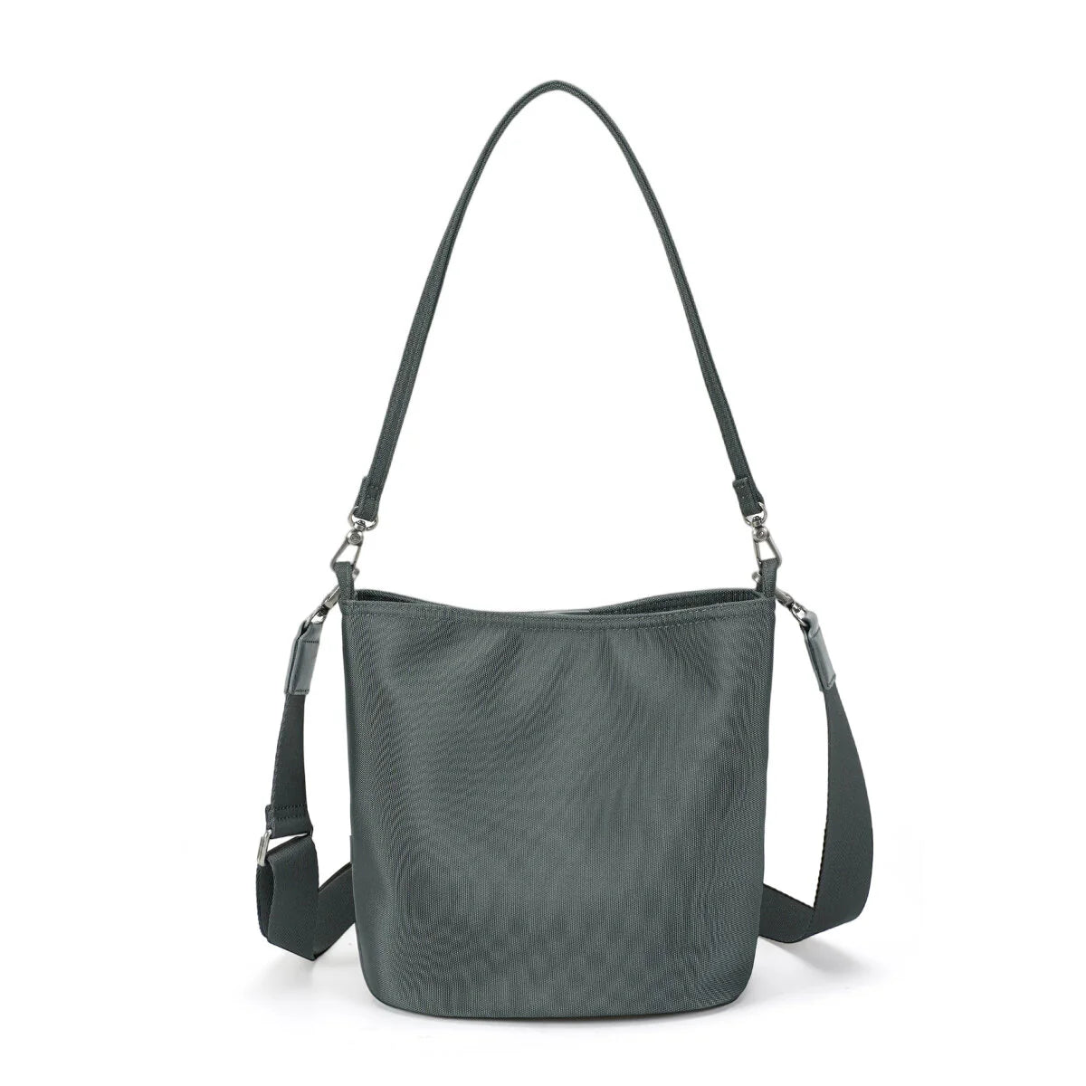 BAMEI Minimalist Water-Resistant Nylon Bucket Bag - Steel