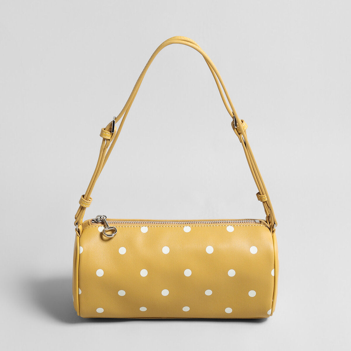 Polka Dot Cylinder Pillow Bag - Yellow