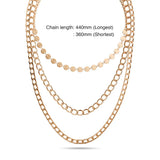 Tri-Muna Layered Mix Chain Necklace