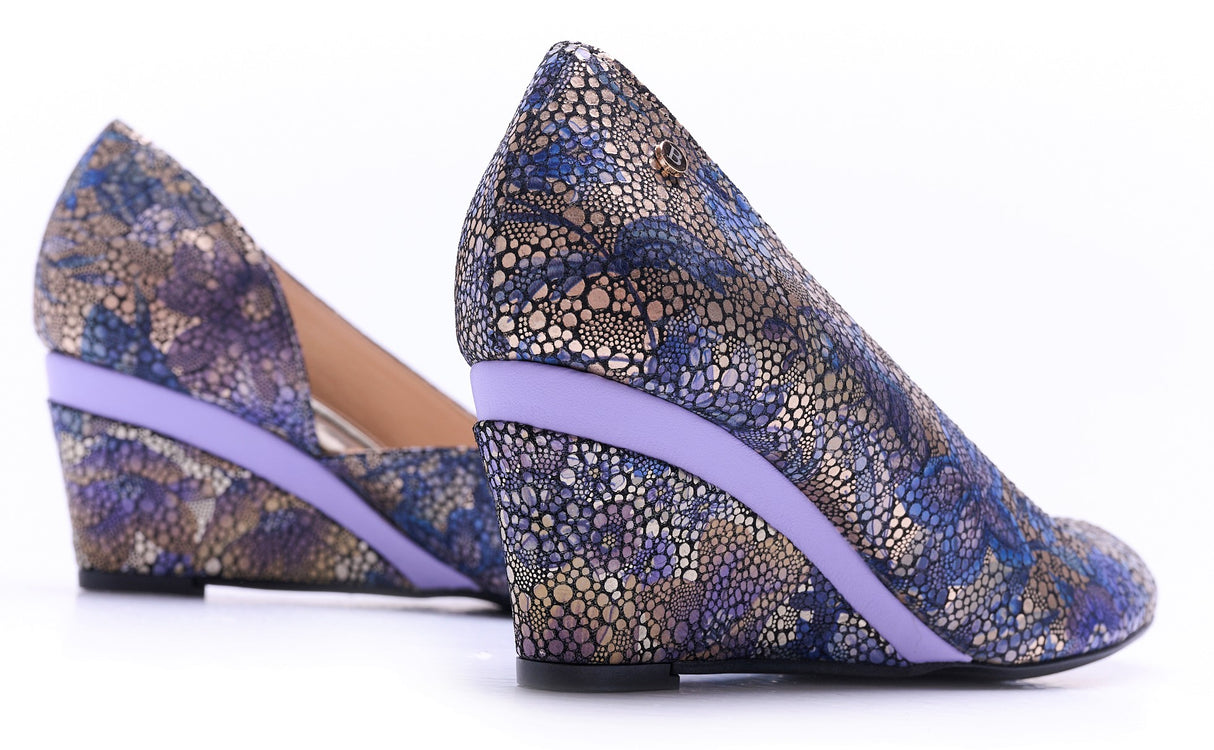 Bosccolo Womens Wedge Sandal - Purple / Gold