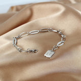 Bullion Gold Good Luck Chain Bracelet in White Gold Layered Steel Jewellery