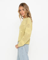 Lost In Lunar Women's Erin Knit Jumper - Light Lime