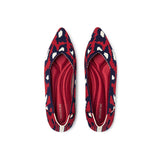 Leopard Print Pointed Toe Work Shoes - Red