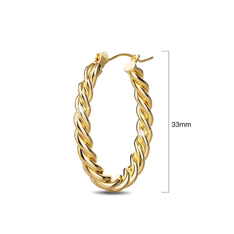 Bullion Gold Intertwined Braid Hoop Gold Layered Earrings