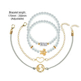 Bohemian 4-Piece Charm Bead Bracelet Set