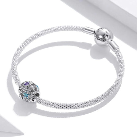Solid 925 Sterling Silver Starfish and Seashells Pandora Inspired Charm