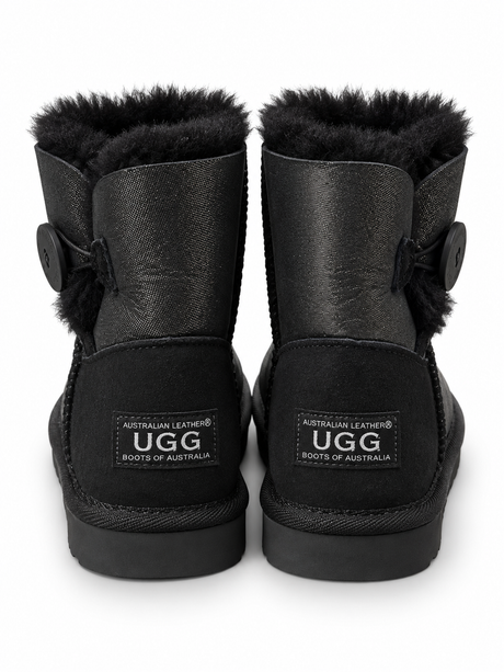 Australian Leather Ugg 1Button Metallic - Gunmetal - AU4