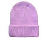 Cherry Red Cuff Beanie - Light Pink