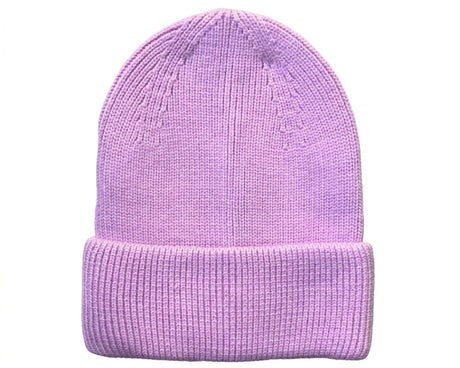 Cherry Red Cuff Beanie - Light Pink