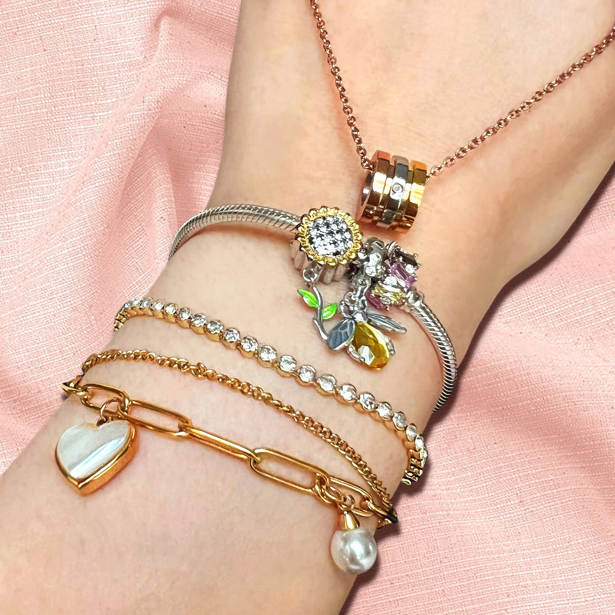 Krystal Couture Tia Gleam Pull-Tie Tennis Bracelet