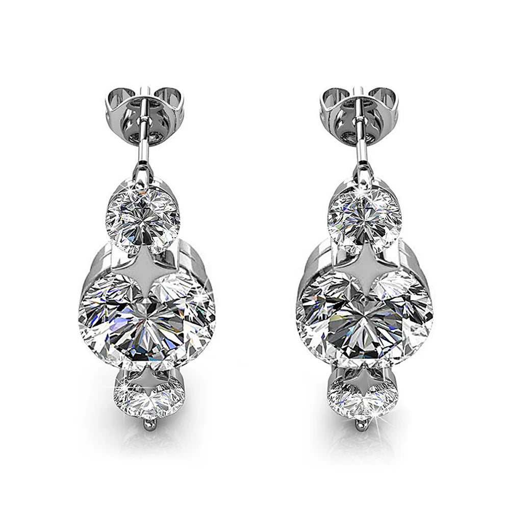 Krystal Couture Long Journey Drop Earrings Embellished with SWAROVSKI Crystals