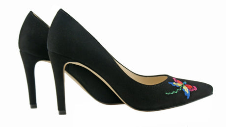 Bosccolo Womens Heels Embroidered - Black