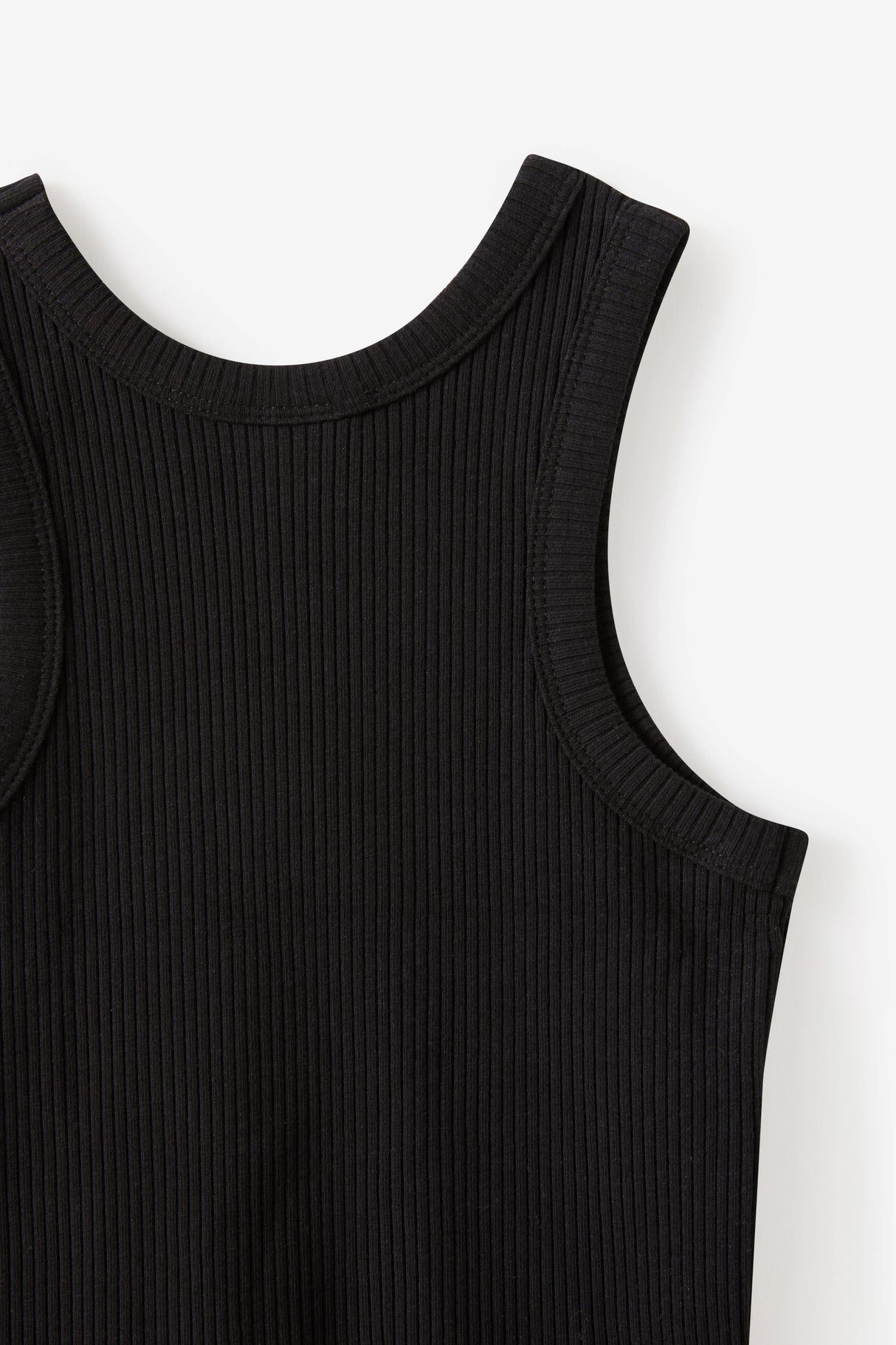 Cotton On Kids Girls Fitted Essential Tank - Black Rib