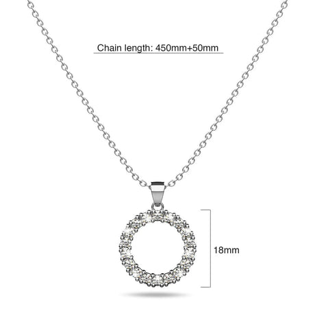 Crystal Halo Silver Necklace