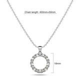 Crystal Halo Silver Necklace