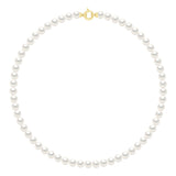 Necklace Row "Princess" of Real Cultured Freshwater Pearls Round 6-7 mm - Natural Pearl White - Longueur 18 cm