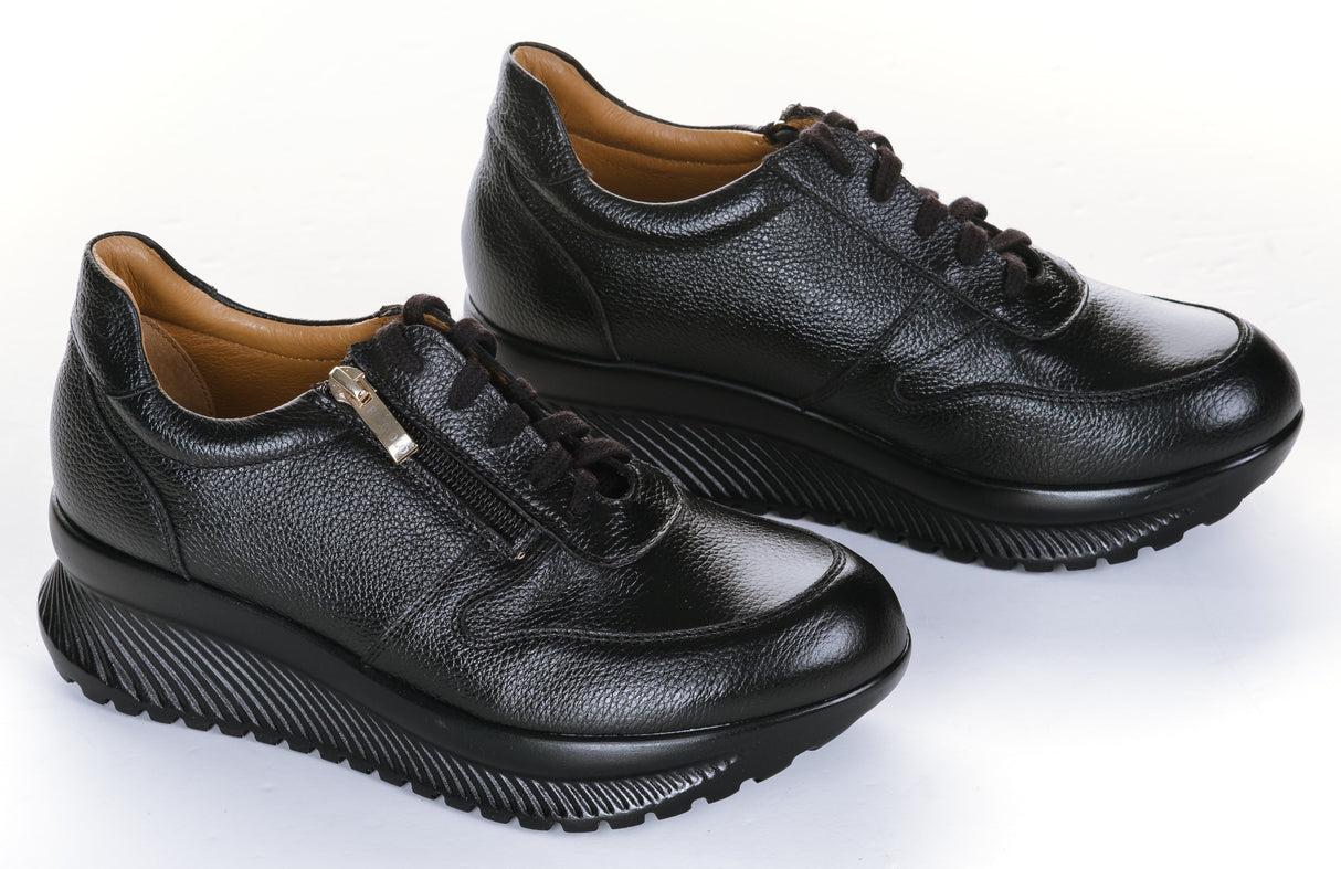 Bosccolo Womens Sneakers With Zipper - Black