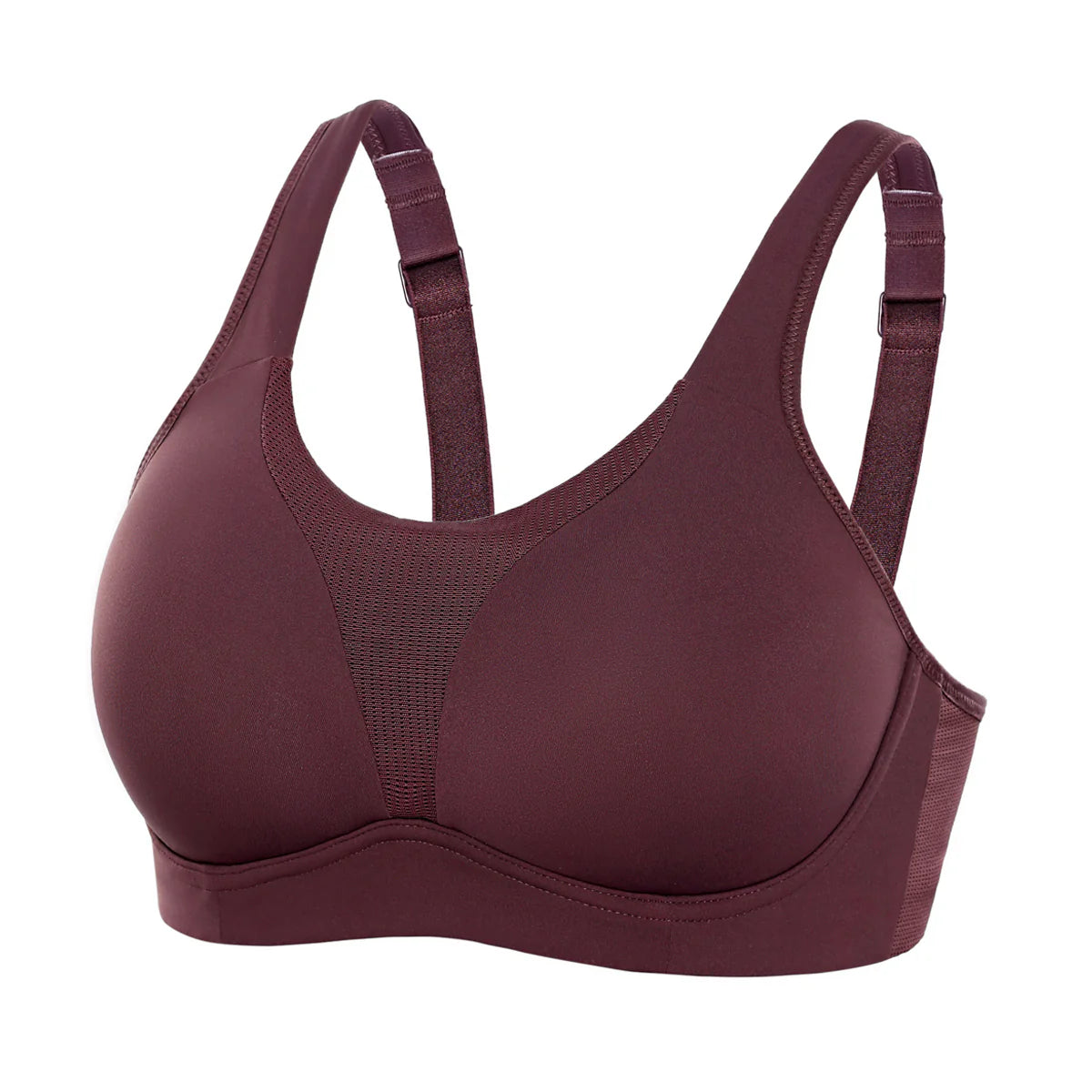 Gentle Comfort High Impact Padded Sports Bra - Maroon