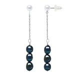 Drop Earrings Baroque 3 Pearl Baroque Freshwater Pearl Black